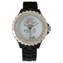 Ljus metallisk silverros armbandsur