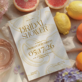 Ljus minimalistisk citrus bröllopsdusch-inbjudan inbjudningar