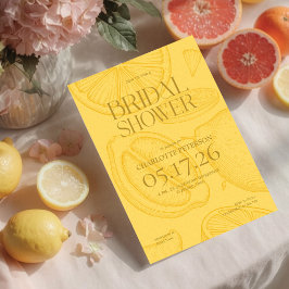 Ljus minimalistisk citrus bröllopsdusch-inbjudan inbjudningar