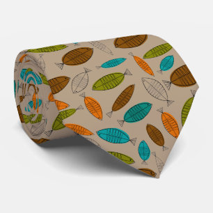 Ljus Mitt--Århundrade modern fiskTie - brunt Slips