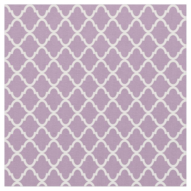 Ljus modern Monogram - purpurfärgat Quatrefoil Tyg (Närbild)