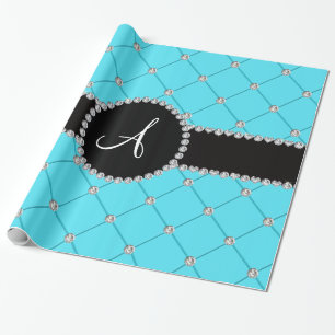 Ljus Monogram - blåtttuftdiamanter Presentpapper