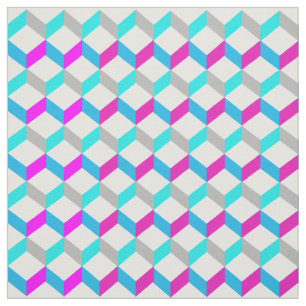 Ljus mönstrat tryck för funky 3D optisk illusion Tyg