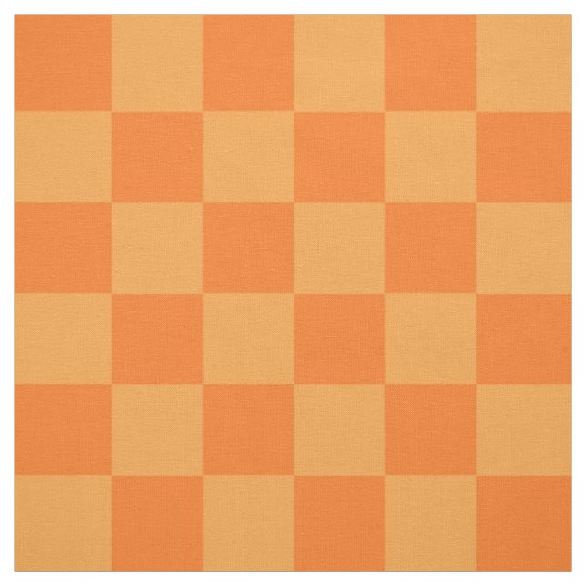 Ljus Mörk Orange Rutig Design  Tyg (Provkarta)