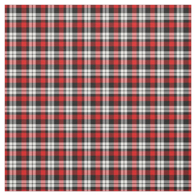 Ljus Mörk Red Black White Tartan Squares Mönster Tyg (Provkarta)