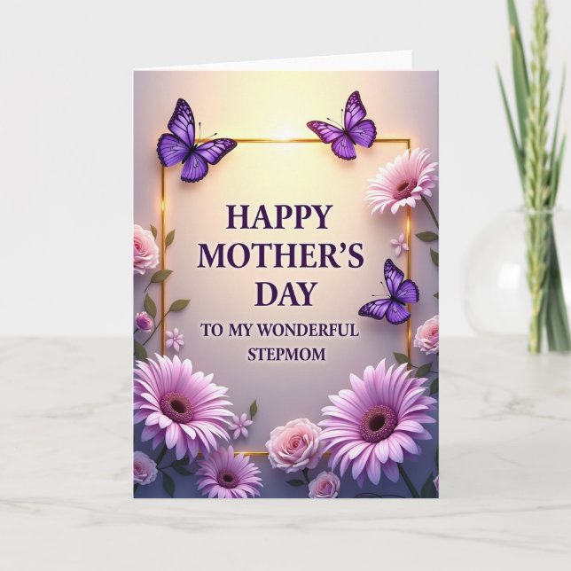 Ljus Mors dag Stepmamma-kort Kort (Framsida)