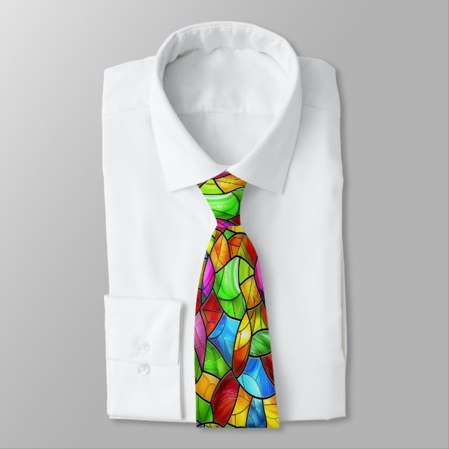 Ljus mosaik av färgat glas slips (Bunden)