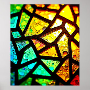 Ljus mosaikdesign i livlig abstrakt stil poster