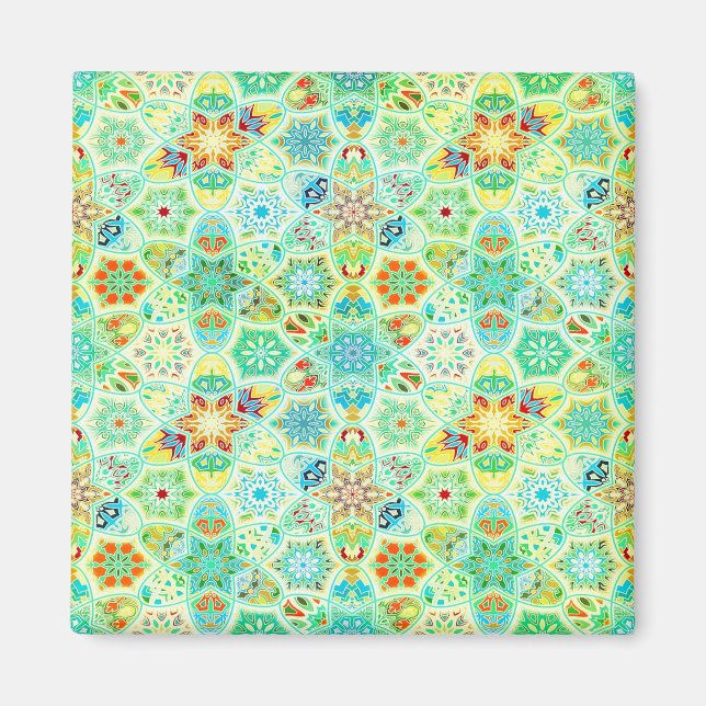 Ljus mosaikplattmagnet magnet (Framsidan)