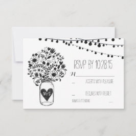 Ljus murkruka vit bröllop RSVP-kort OSA Kort