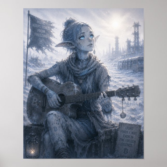 Ljus / Musiker / Istäckt ödemark Poster (Framsidan)