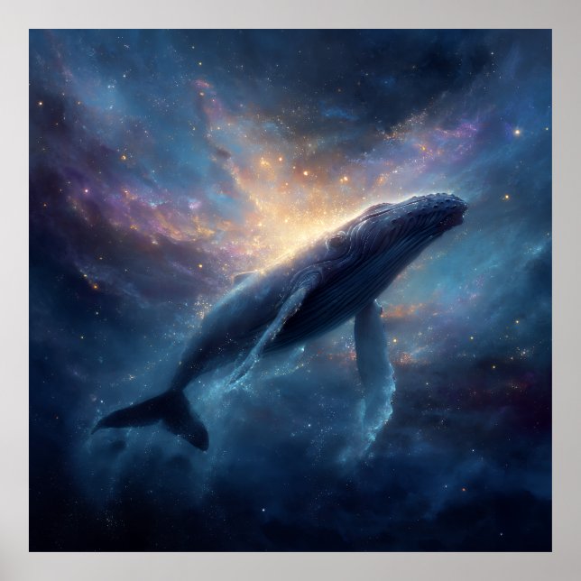 Ljus Nebula Pukkelrygg Poster (Framsidan)