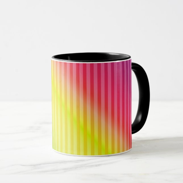 Ljus neon fluorescerande gradient regnbåge ombre f mugg (Framsida höger)