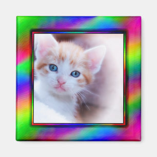 Ljus neon fotoram magnet