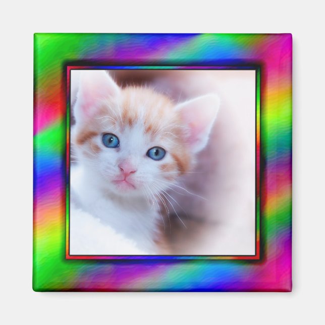 Ljus neon fotoram magnet (Framsidan)