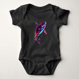 Ljus Neon Haj Modern Digital Ocean T Shirt