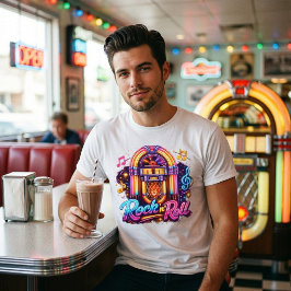 Ljus Neon Rock 'n' Roll Jukebox-tröja T Shirt