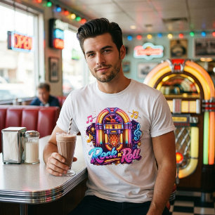 Ljus Neon Rock 'n' Roll Jukebox-tröja T Shirt