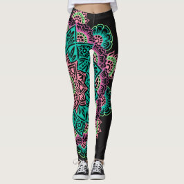 Ljus neonMandala Leggings