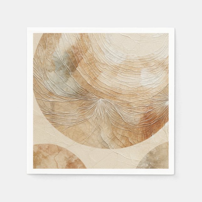 Ljus Neutral Naturliga Element Bohemian Boho Pappersservett (Framsidan)