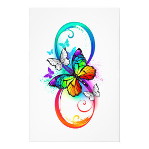 Ljus oändlighet med regnbågsfjäril fototryck