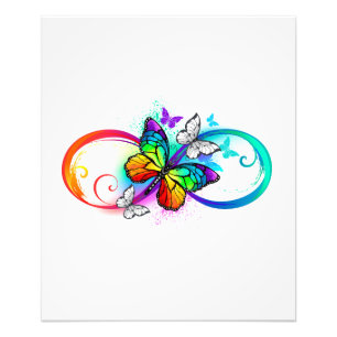 Ljus oändlighet med regnbågsfjäril fototryck