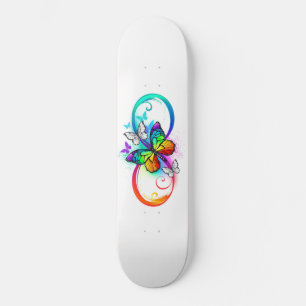 Ljus oändlighet med regnbågsfjäril mini skateboard bräda 18,5 cm