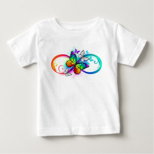 Ljus oändlighet med regnbågsfjäril t shirt