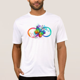 Ljus oändlighet med regnbågsfjäril t shirt