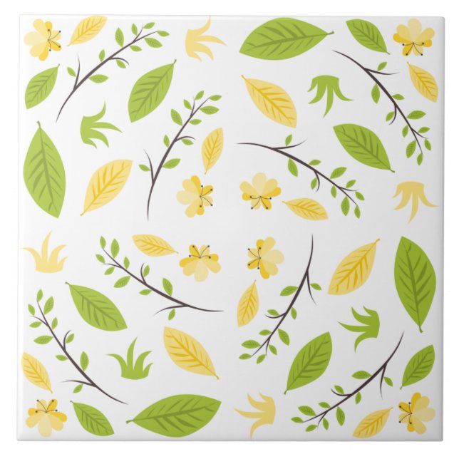 Ljus och älvtid i flora mönster kakelplatta (Framsidan)