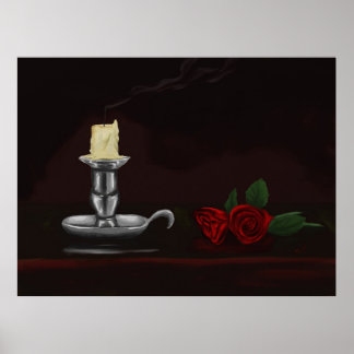Ljus och blomma poster