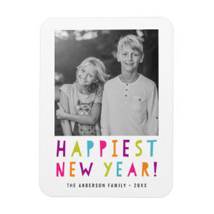 Ljus och Cheerful Nytt års fotomagnet Magnet