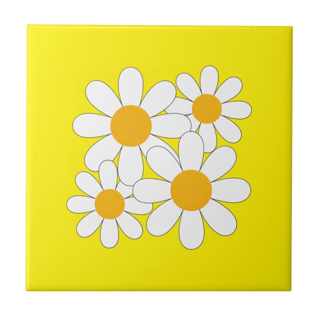 Ljus och djärv tusenskönastill illustration kakelplatta (Framsidan)