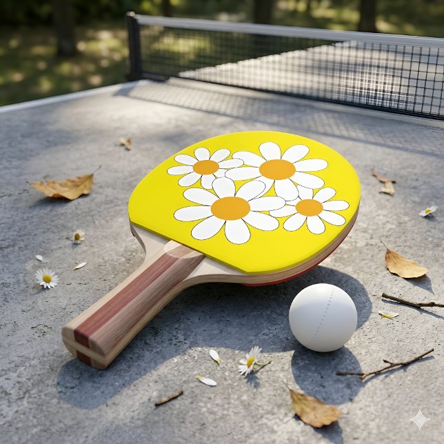 Ljus och djärv tusenskönastill illustration pingisracket (Skapare uppladdad)