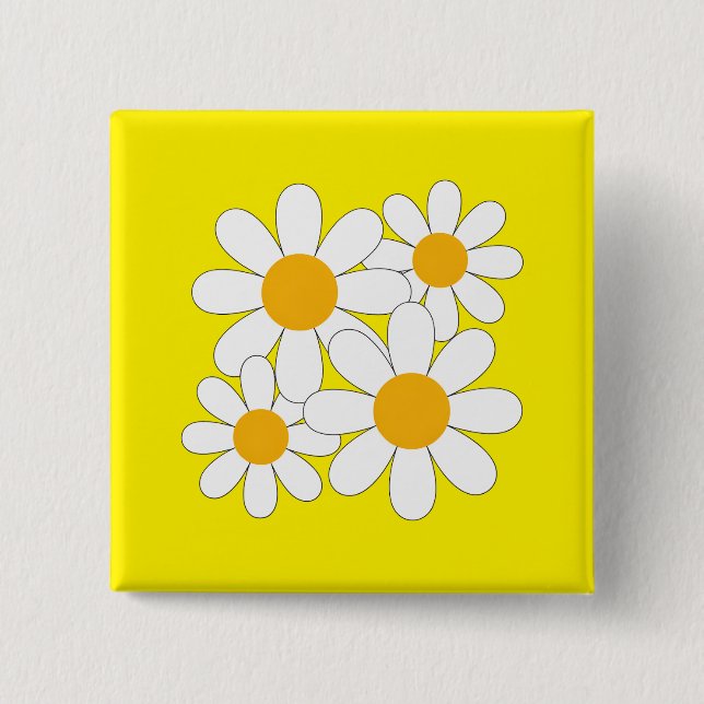 Ljus och djärv tusenskönastillblomma knapp (Framsida)