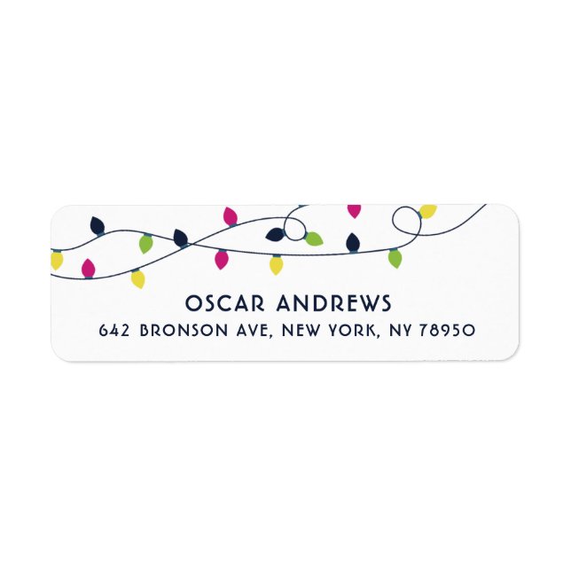 Ljus och färgad jul Ljus Helgdag II Returadress Etikett (Framsidan)