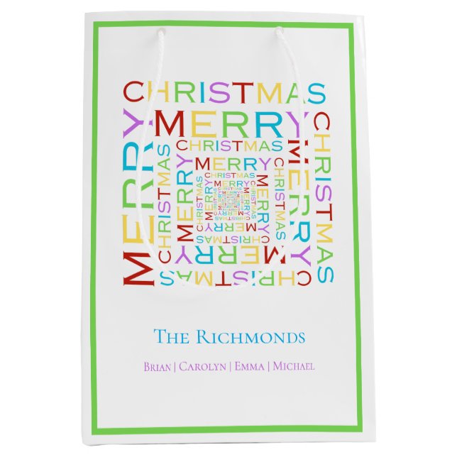 Ljus och färgglad glad jul typografi  (Framsidan)