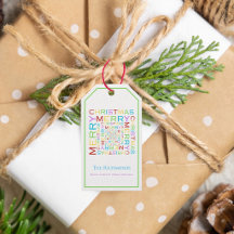 Ljus och färgglad glad jul typografi 