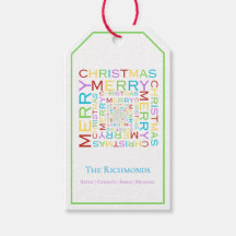 Ljus och färgglad glad jul typografi