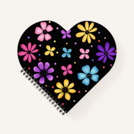 Ljus och färgglada blommor och fjärilar