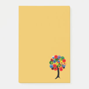 Ljus och färglös mekanisk växel Träd Post-it Block