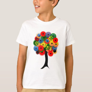 Ljus och färglös mekanisk växel Träd T-shirt