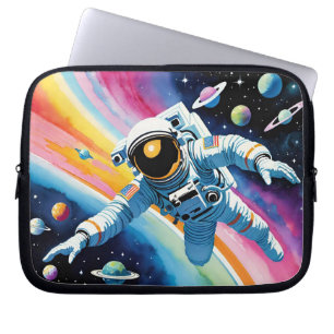 Ljus och färglös spaceman i rymden laptop fodral
