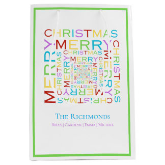 Ljus och färgrik glad jul typografi
