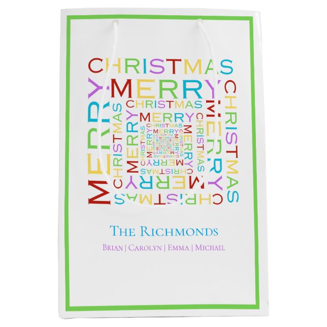Ljus och färgrik glad jul typografi  (Framsidan)