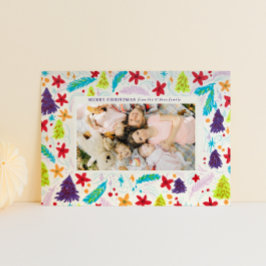 Ljus och färgstark Fånig Vinter Ram Julkort