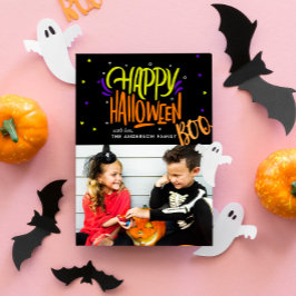 Ljus- och festive Halloween Photo Julkort