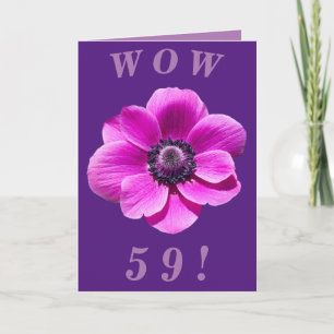 Ljus och fet Blommigt 59:e födelsedagskortet Kort