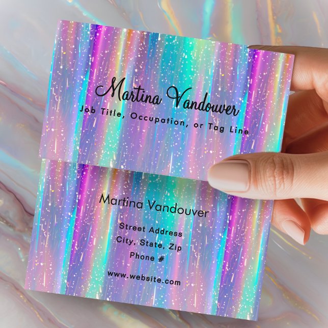 Ljus och fet färgstark regnbåge visitkort (Bright and Bold Colorful Rainbow Business Card)