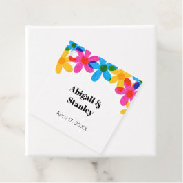 Ljus- och feta Hippie Flowers Vår bröllop Gåvor Etiketter